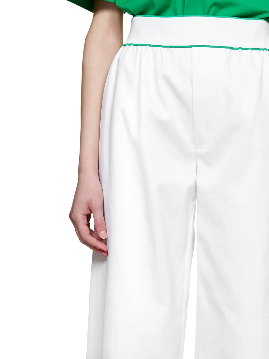 Logo Waistband Wide Leg Trousers