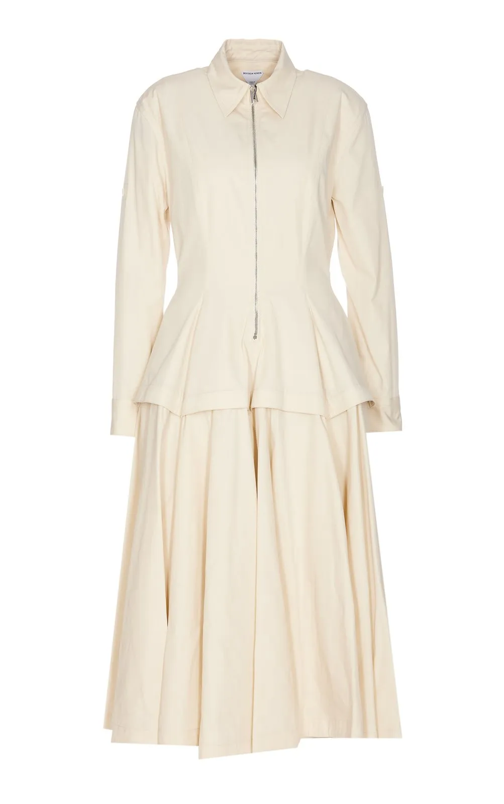 Pleated Poplin Shirt Dress