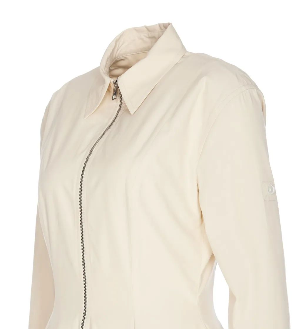 Pleated Poplin Shirt Dress