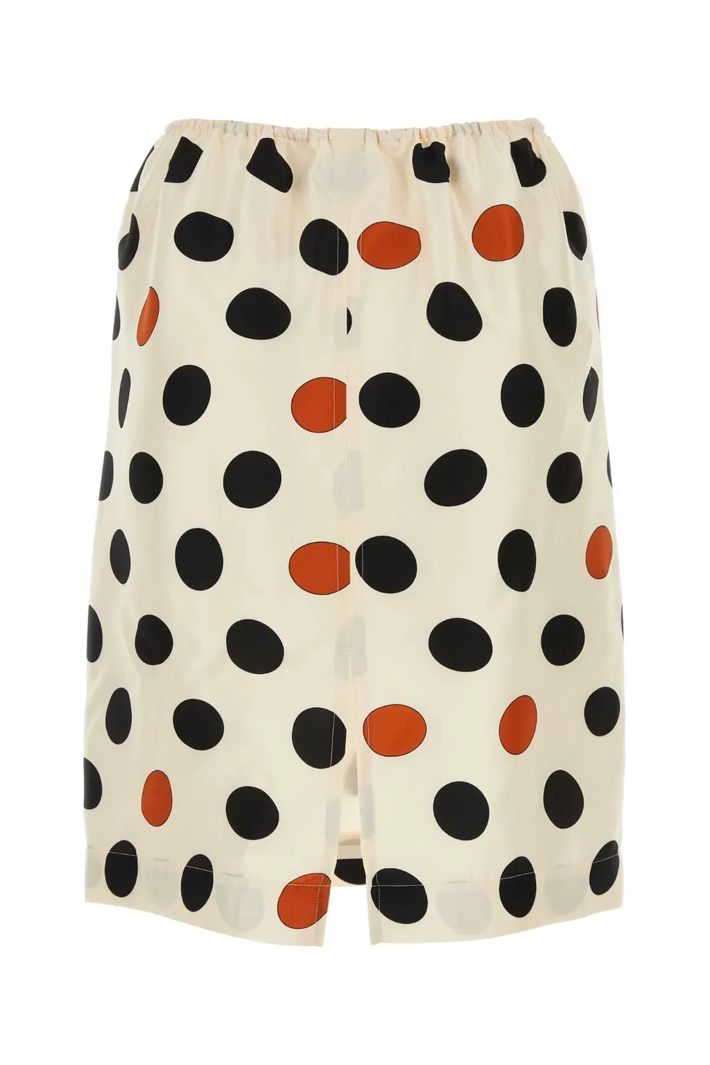 Rear Slit Polka Dot Printed Skirt