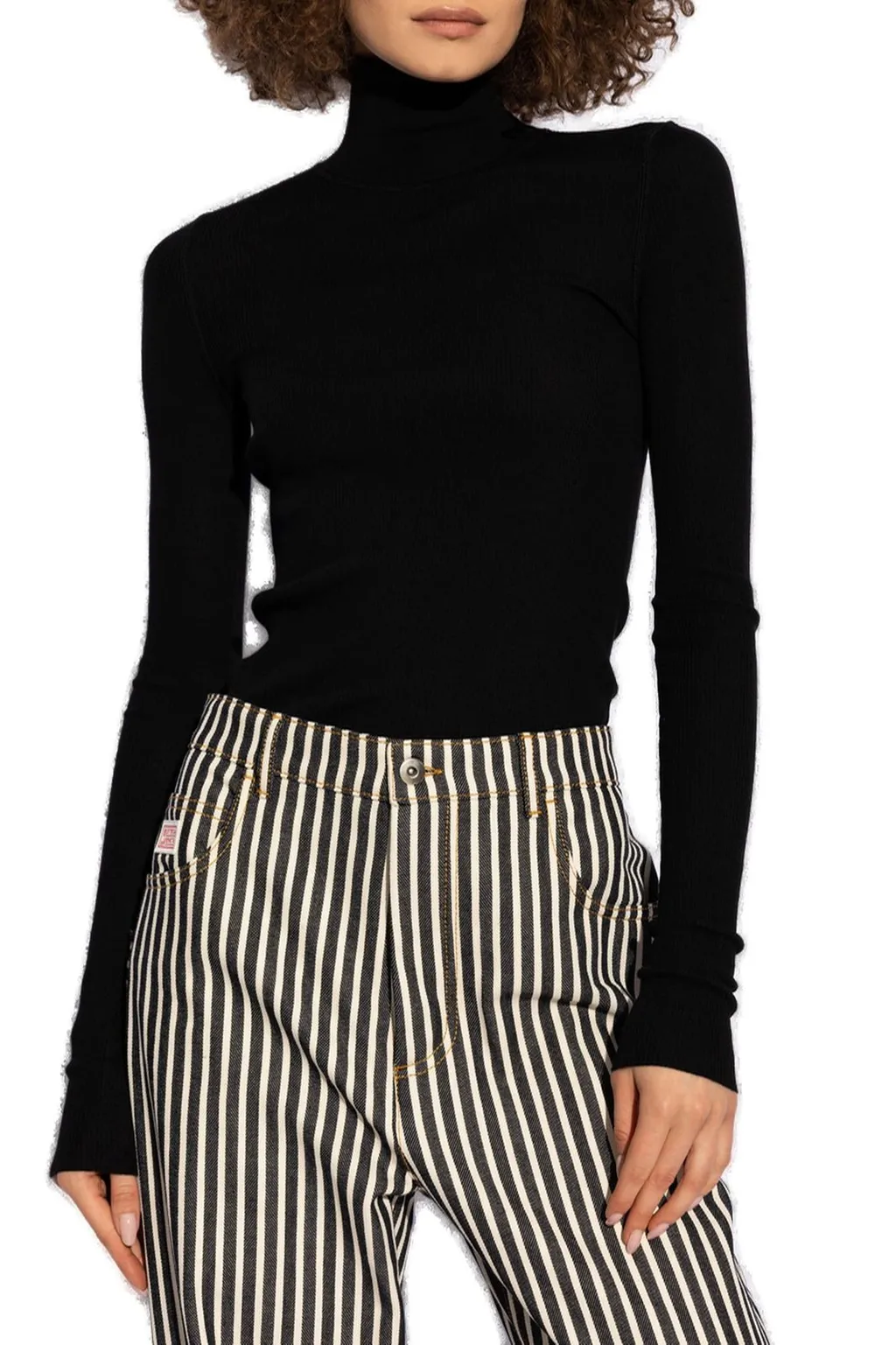 Ribbed High Neck Sweater