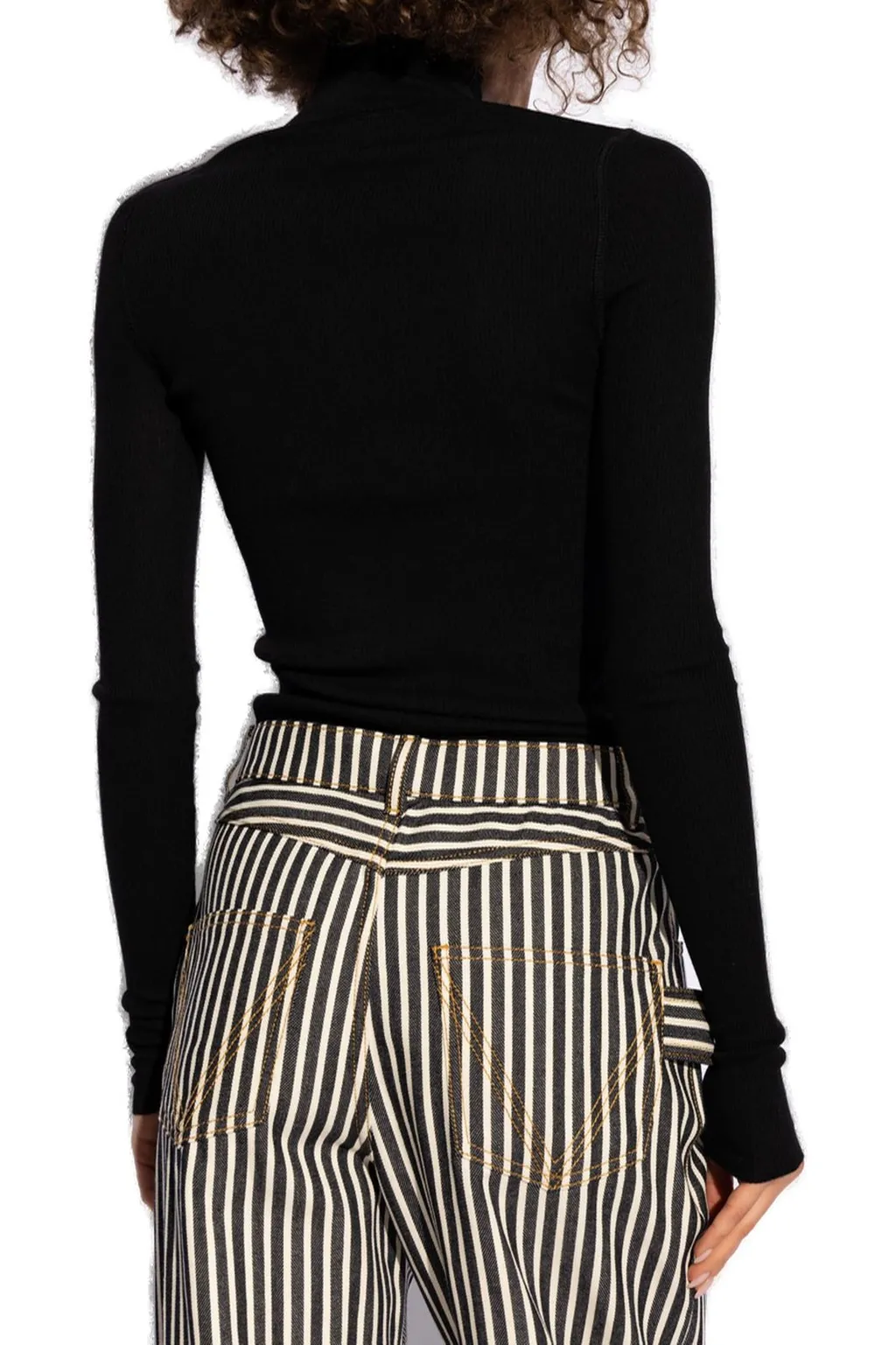 Ribbed High Neck Sweater