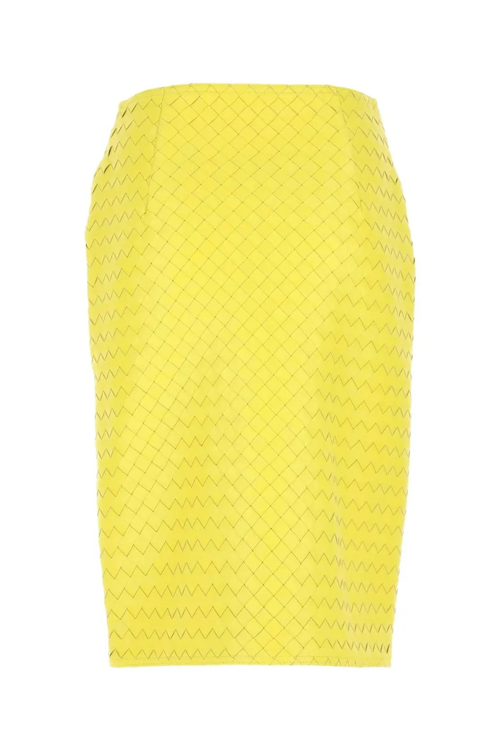 Intrecciato Leather Pencil Skirt