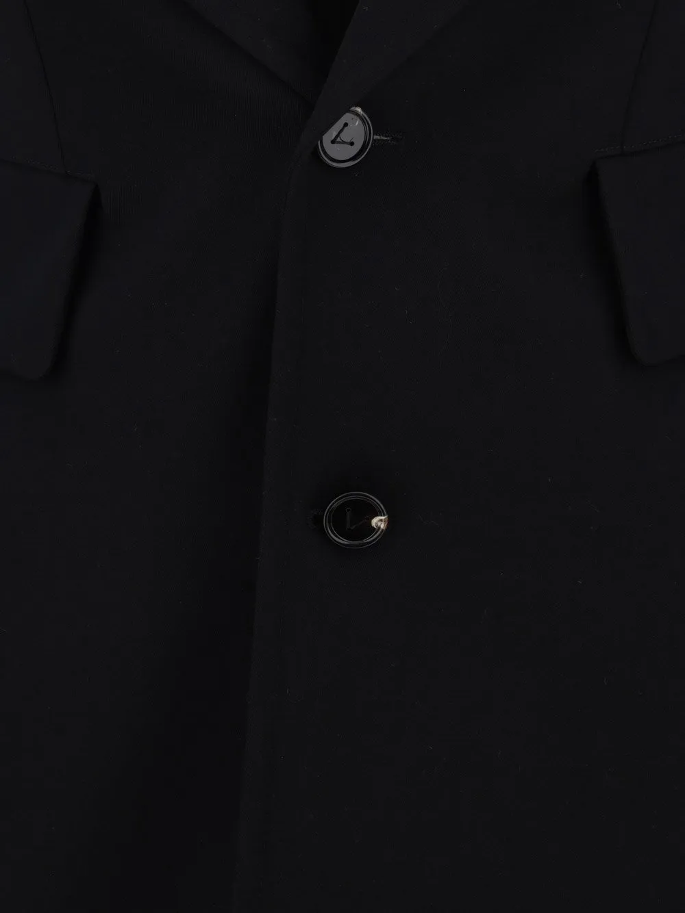 Curved Sleeved Single-Breasted Jacket