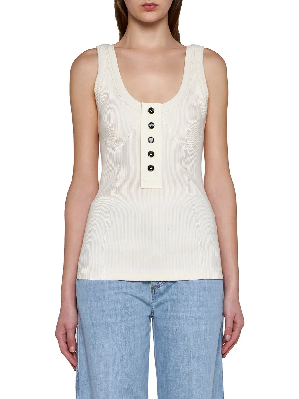 Sleeveless Rib Knit Top