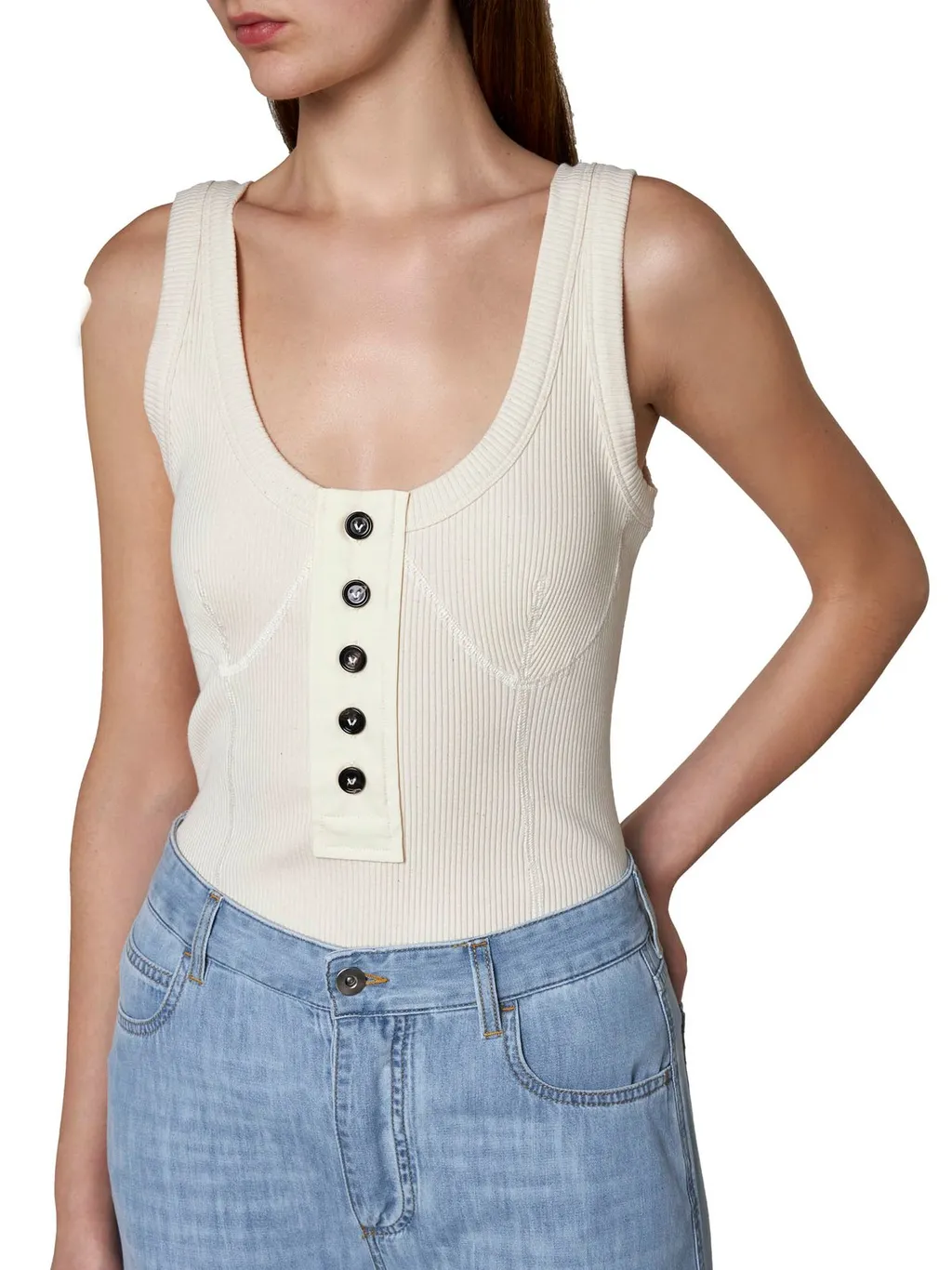 Sleeveless Rib Knit Top