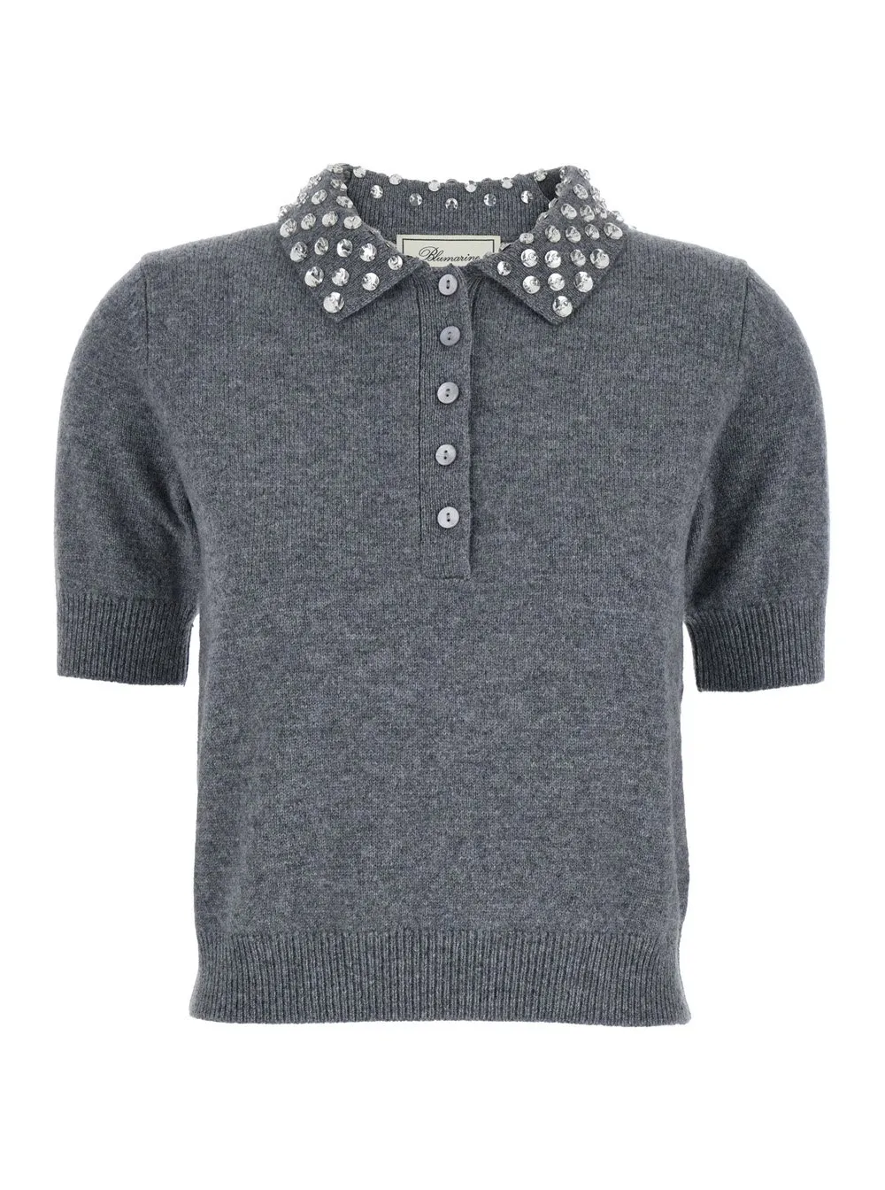 Embellished Short-Sleeved Jumper