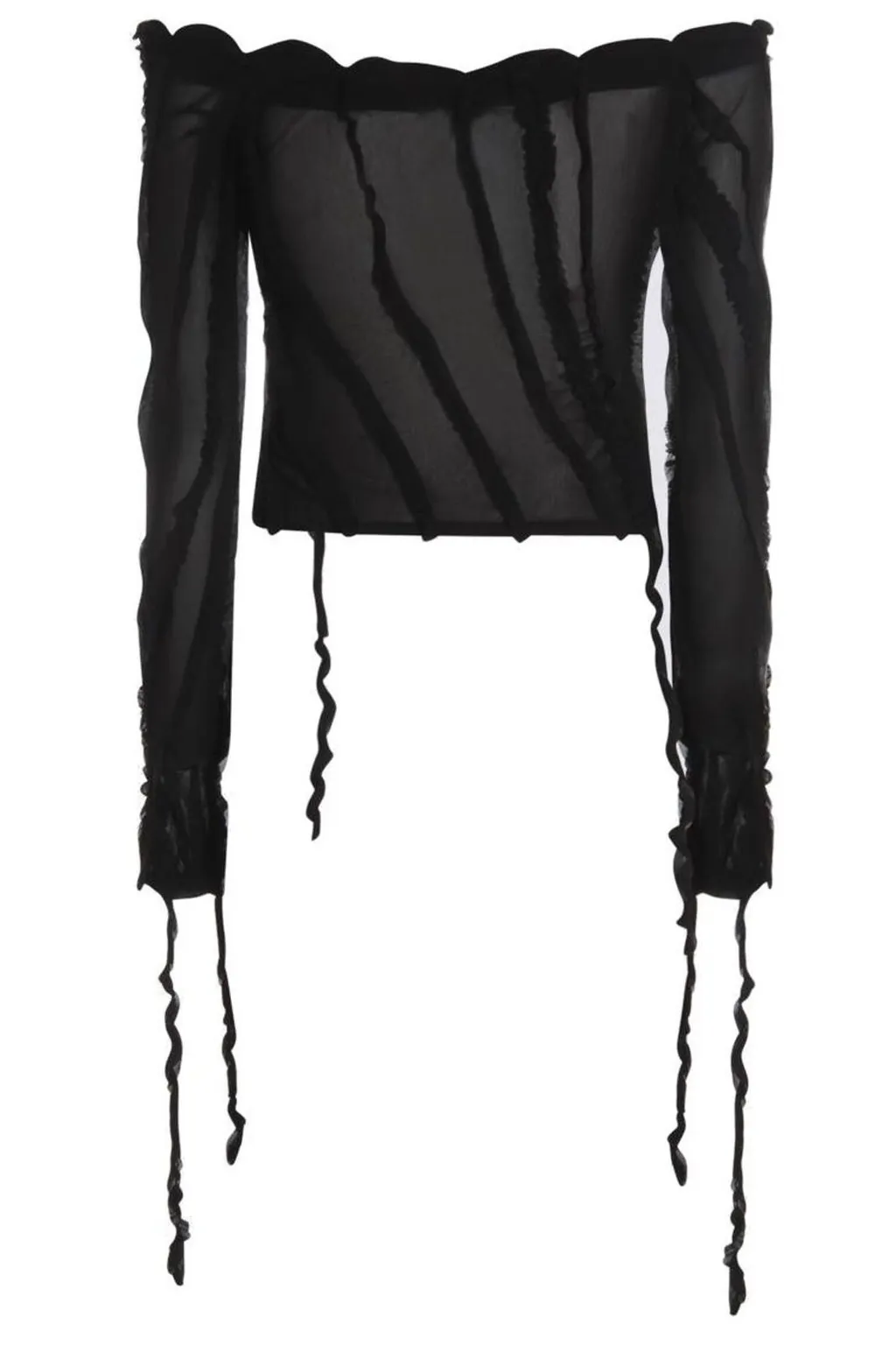Off Shoulder Semi Sheer Top