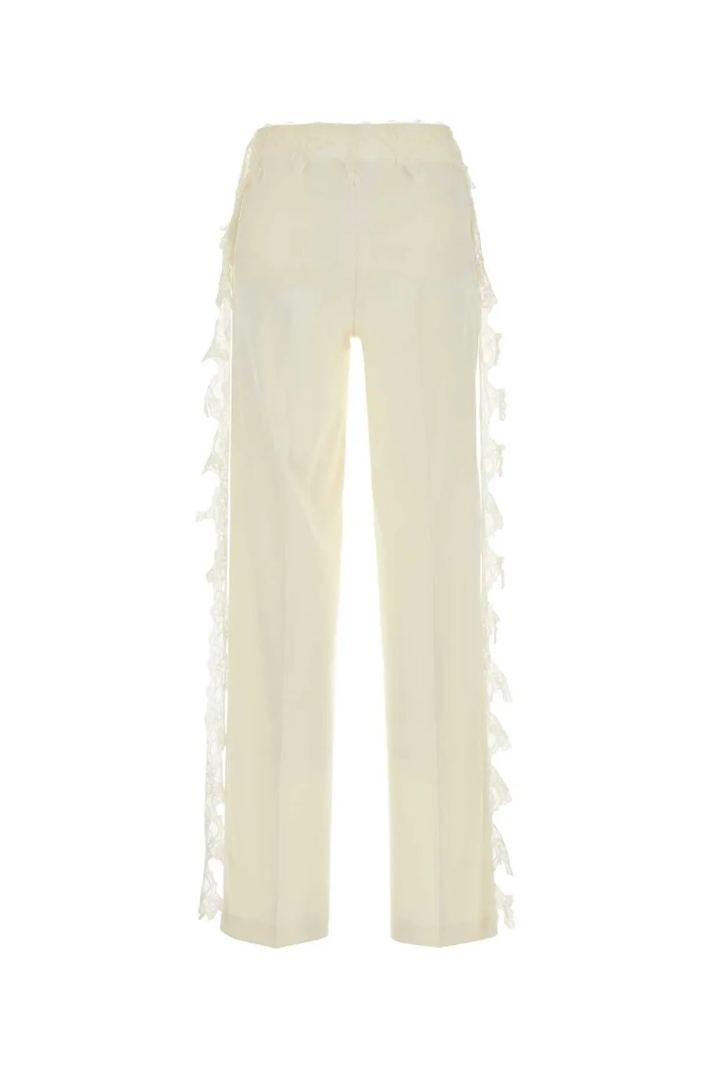 Lace-Detailed Draped Trousers
