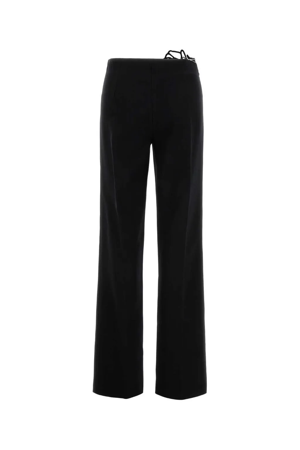 Lace-Embellished Flared Trousers