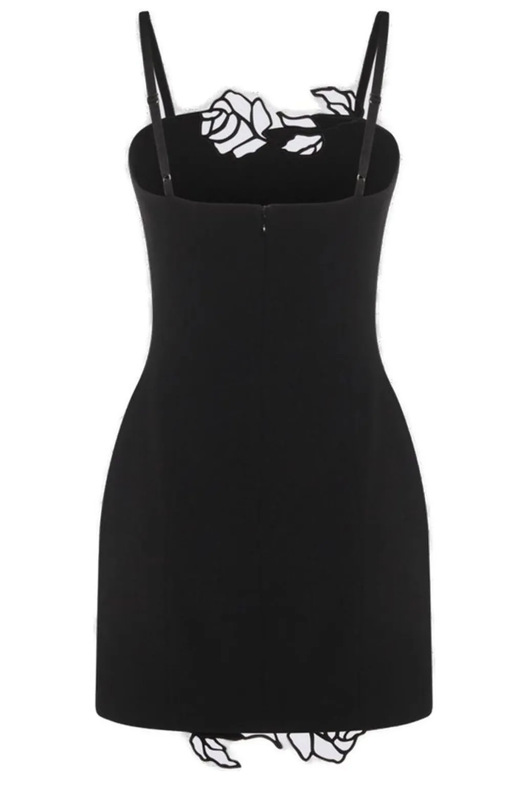 Rose-Embellished Strap Mini Dress