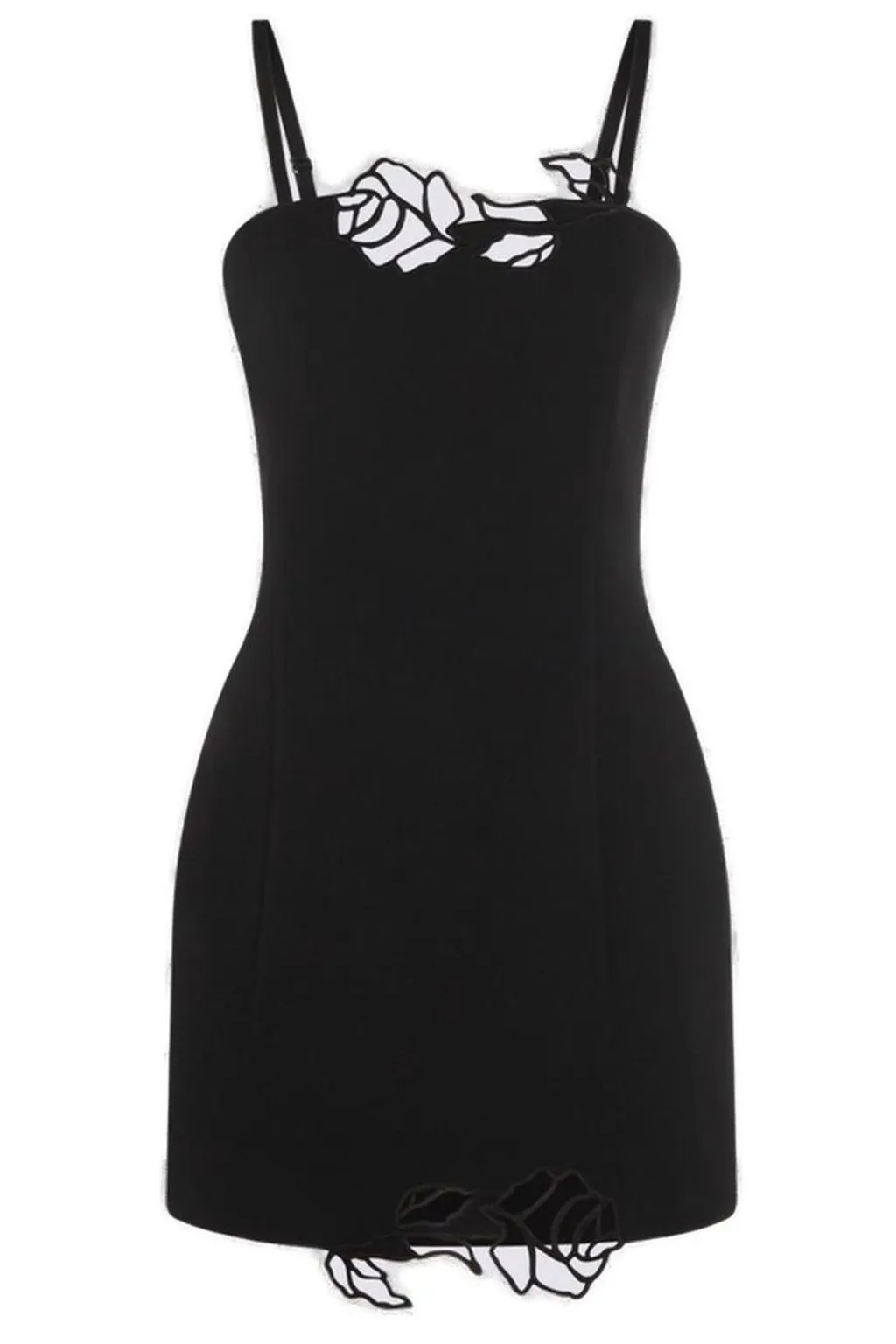 Rose-Embellished Strap Mini Dress