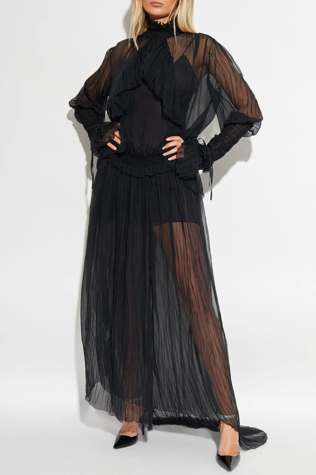 Ruffled Sheer Dress