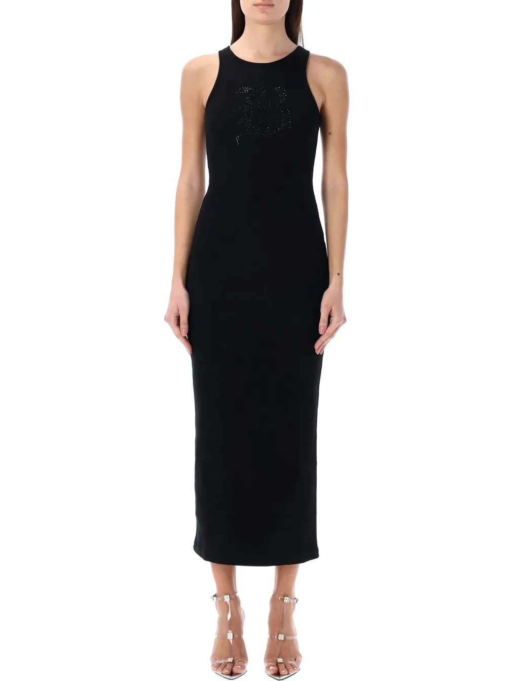 Embellished Fine-Ribbed Maxi Dress