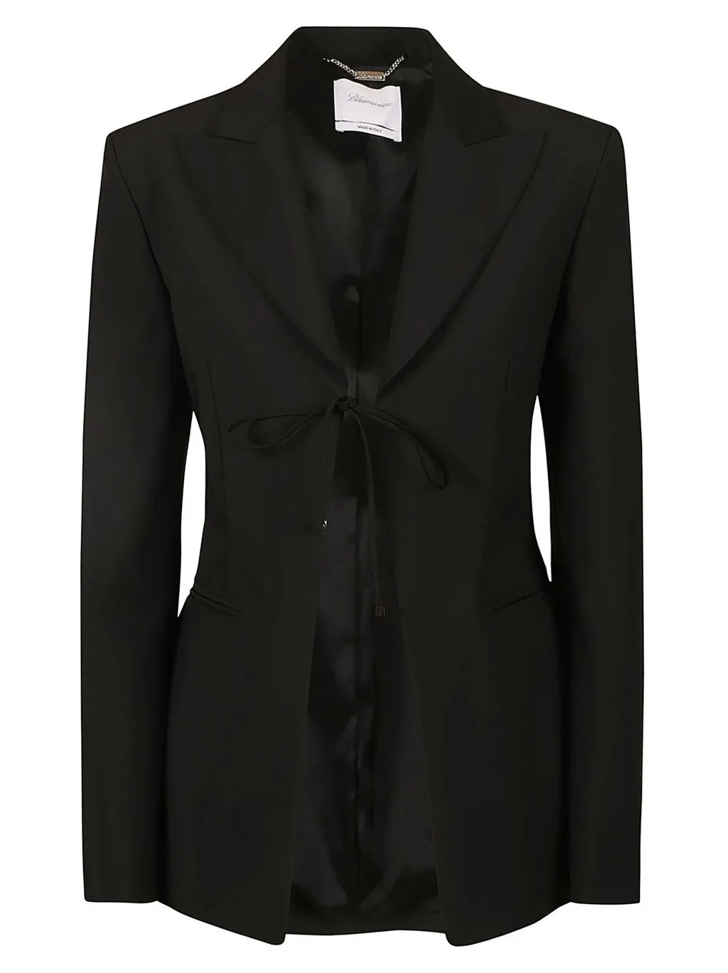 Bow Detailed Single-Breasted Jacket