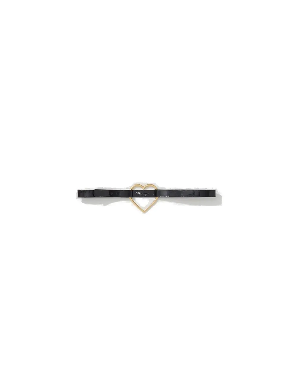 Logo Embossed Heart Buckled Belt