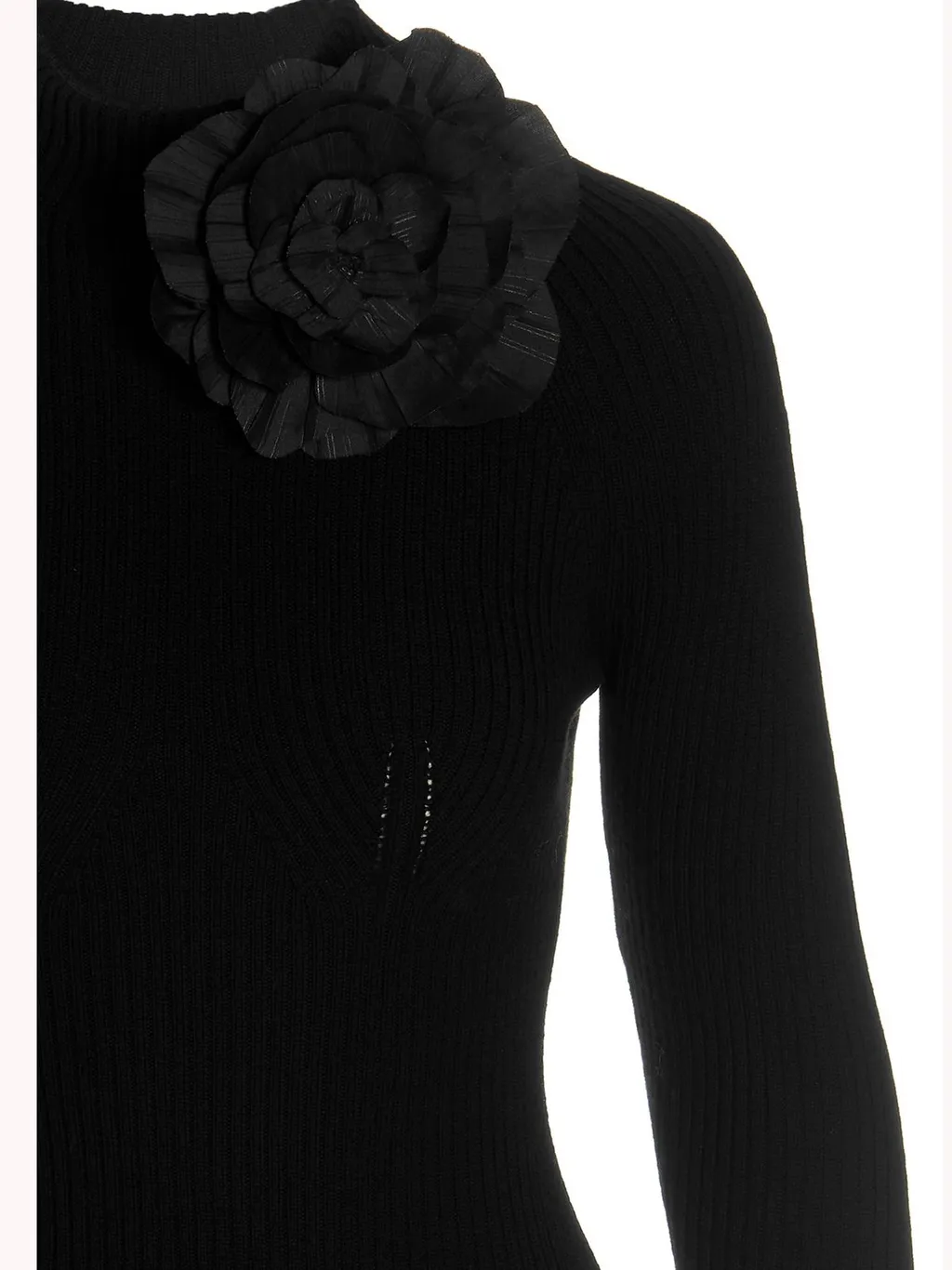 Rose Detailed Long Sleeve Dress