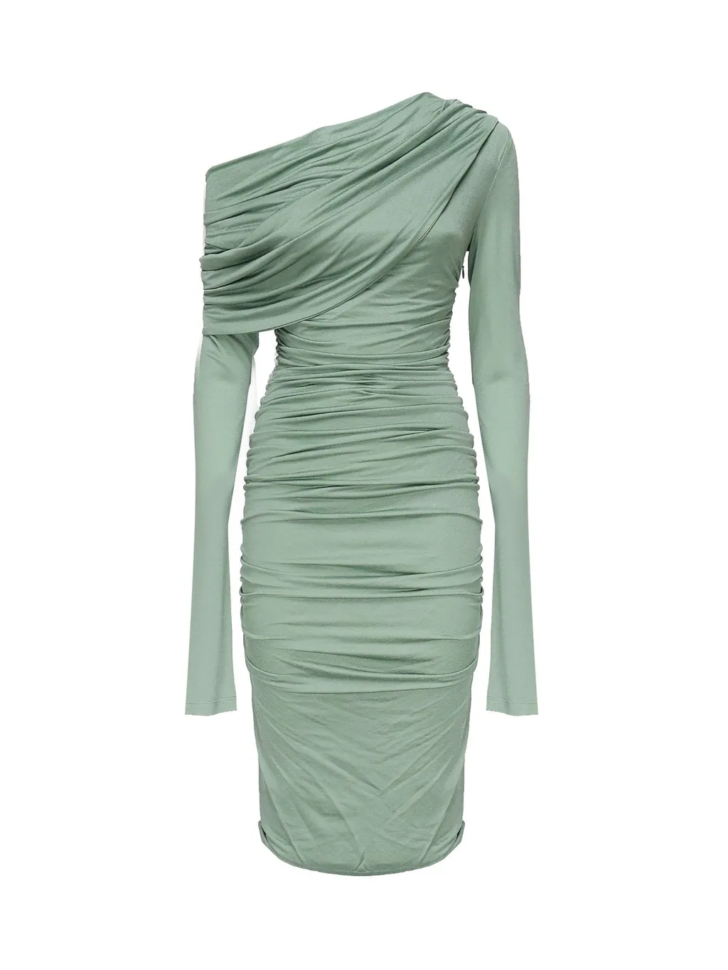 Pleated Draped Midi Dress