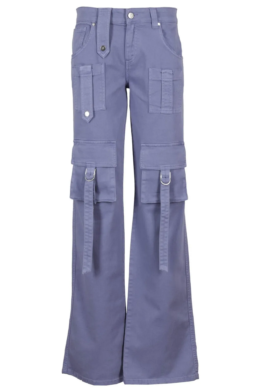 Low-Rise Flared Cargo Jeans