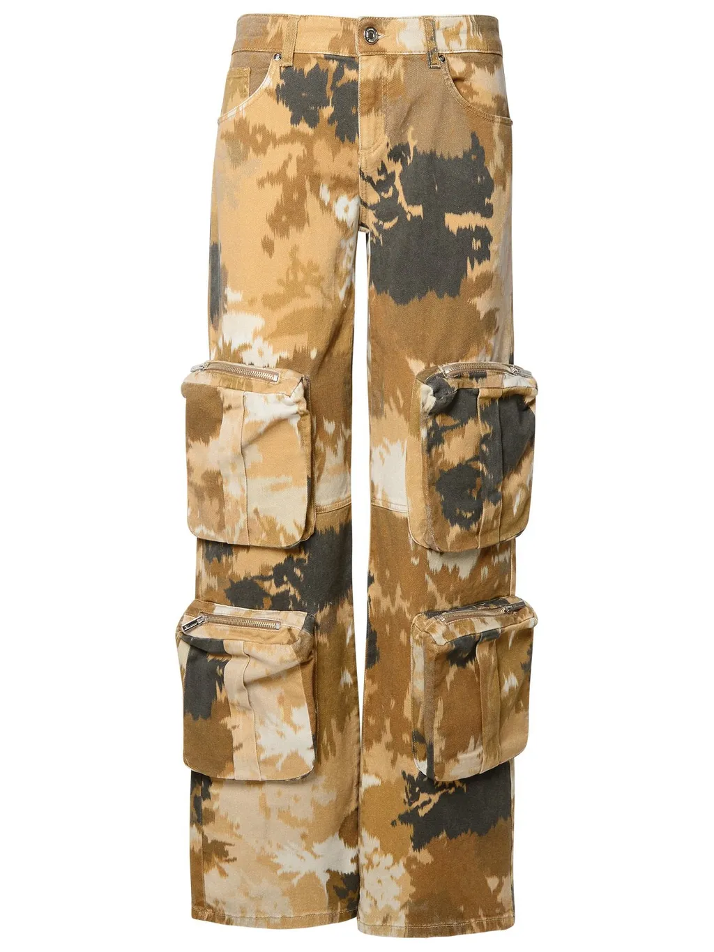 Camouflage Printed Straight Leg Cargo Jeans
