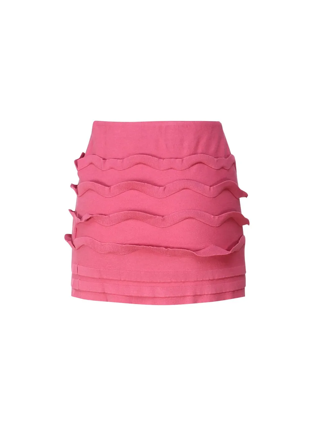 Knitted Ruffled Mini Skirt