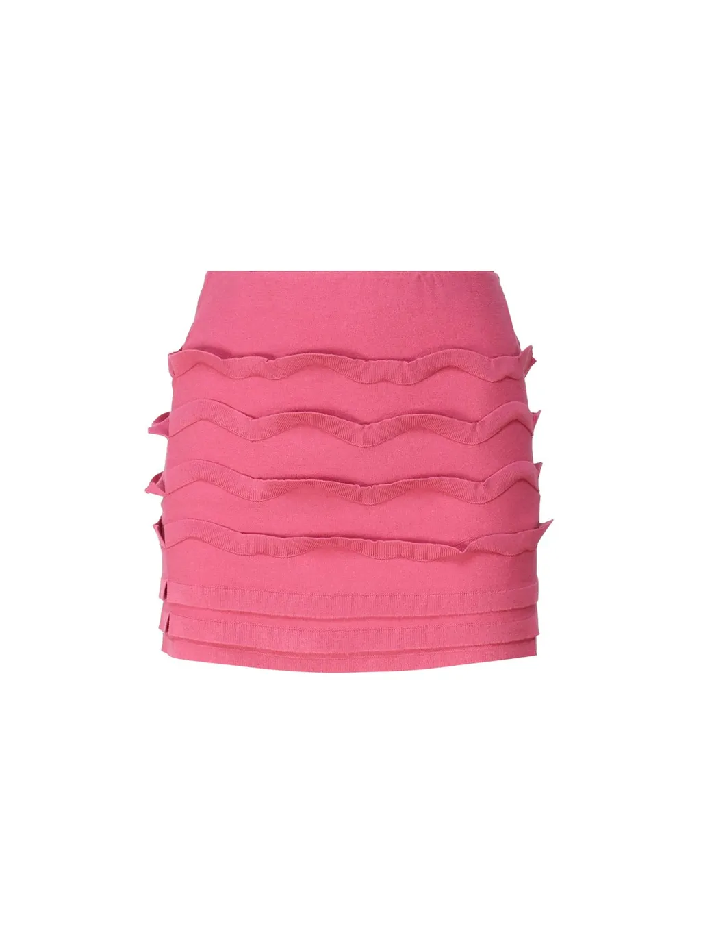 Knitted Ruffled Mini Skirt