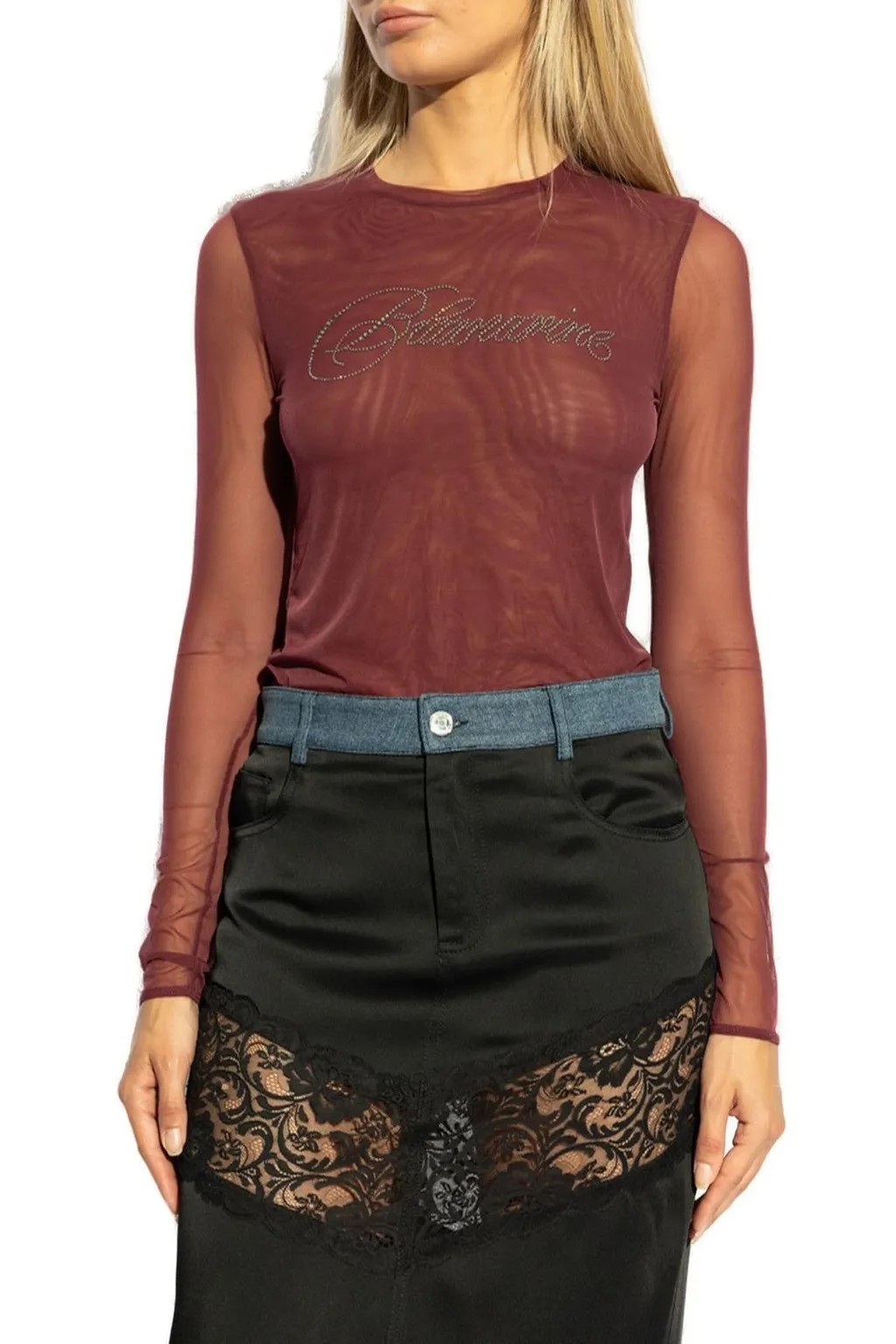 Embellished Embroidery Tulle T-Shirt