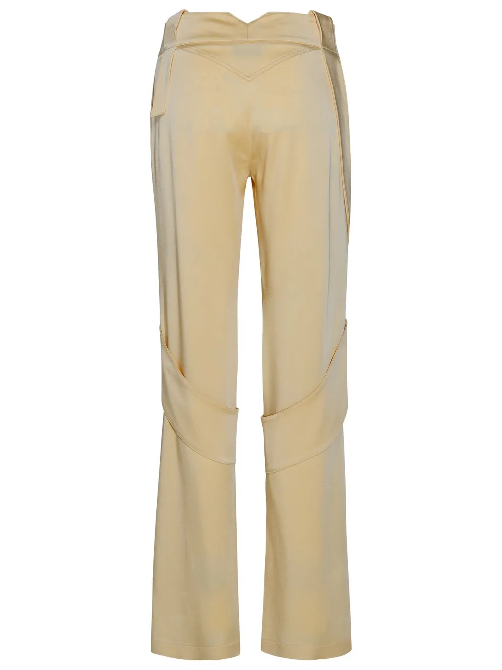 Mid-Waist Satin Cargo Trousers