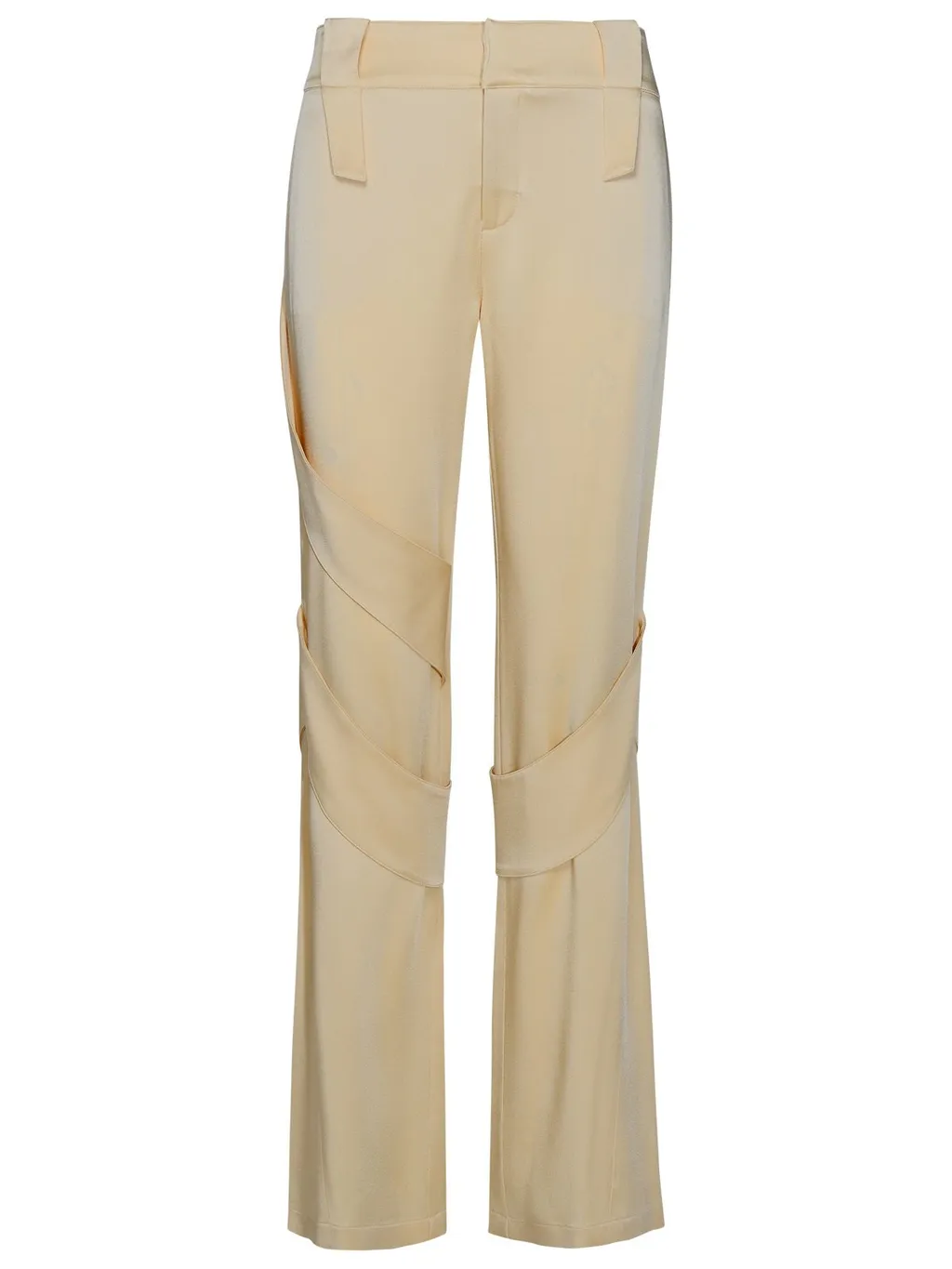Mid-Waist Satin Cargo Trousers