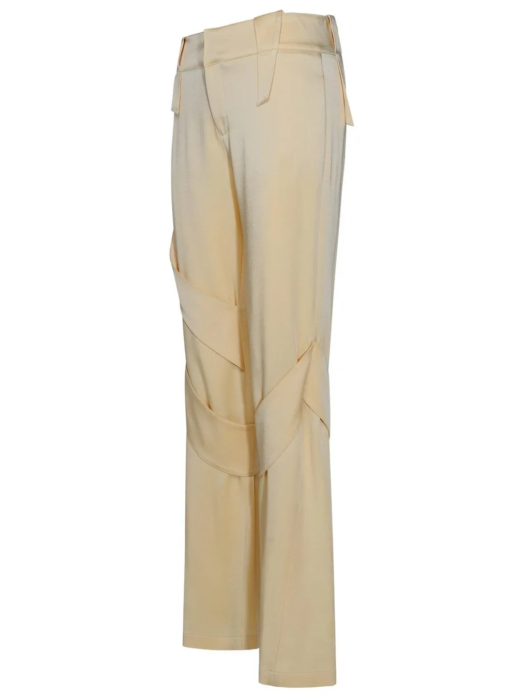 Mid-Waist Satin Cargo Trousers