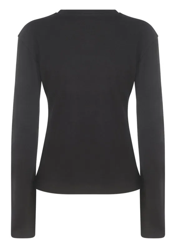 Logo Embellished Long-Sleeved Top