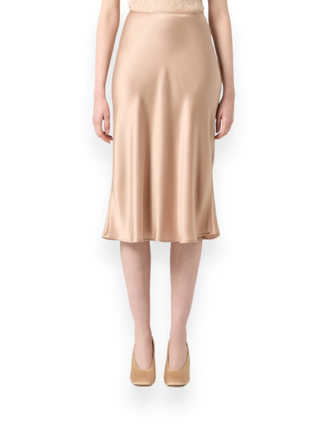 Bias-Cut Mid-Rise Skirt