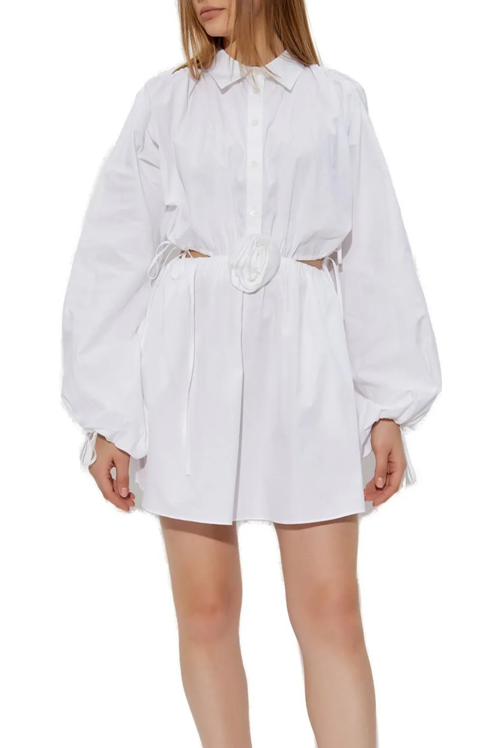 3D Rose Cut-Out Poplin Dress