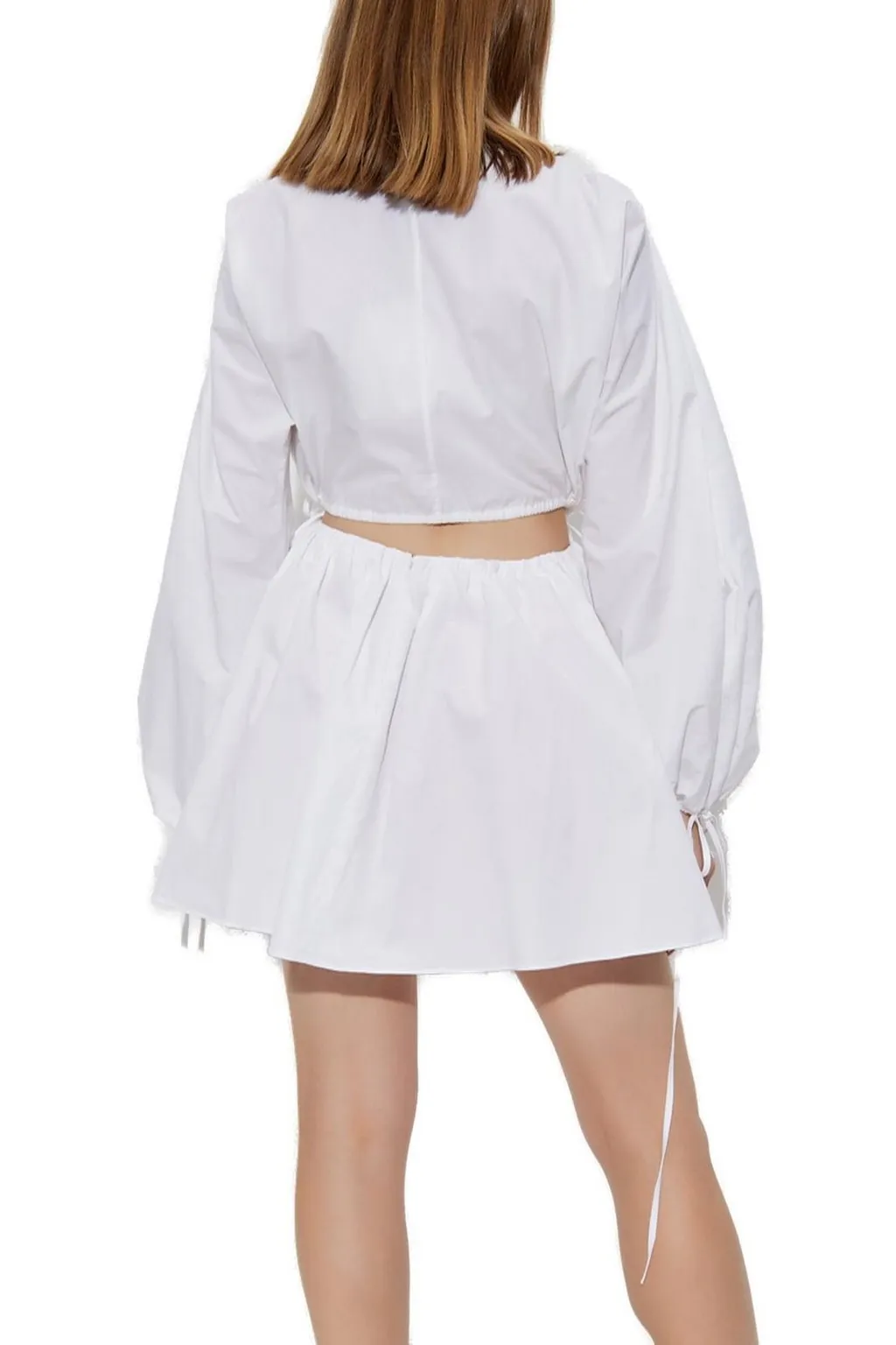 3D Rose Cut-Out Poplin Dress