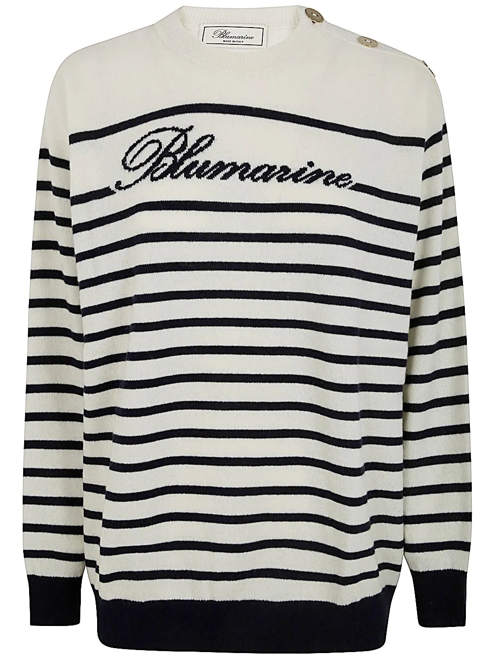 Logo Intarsia-Knit Striped Jumper