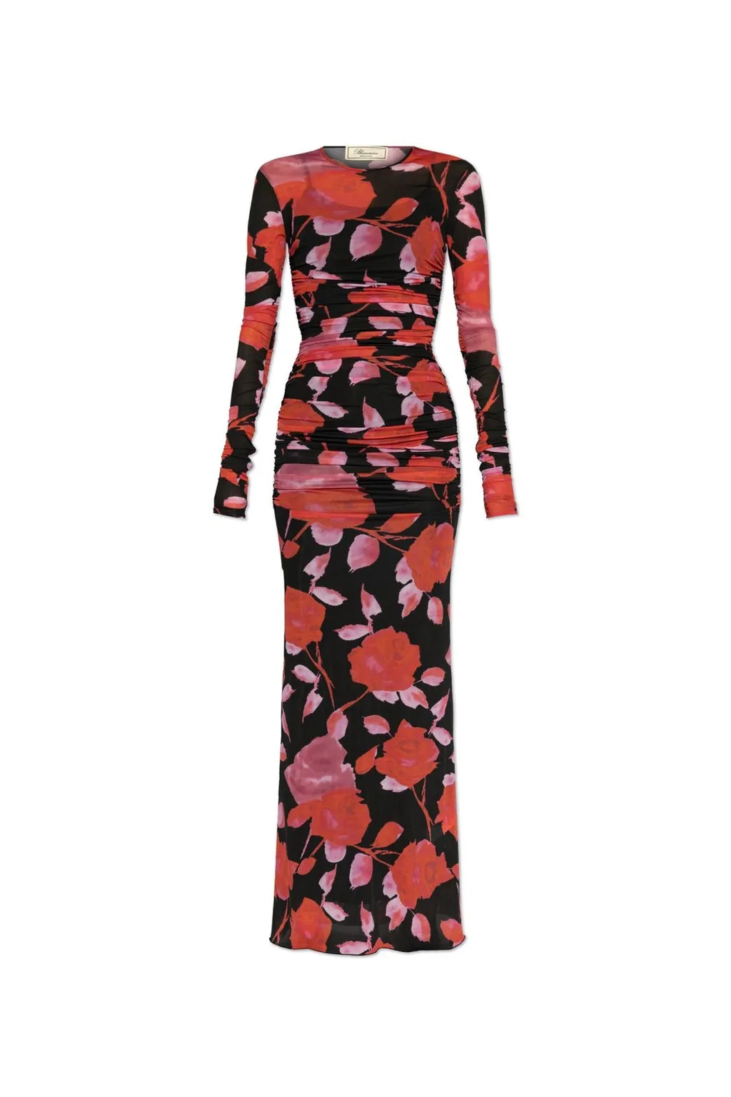 Floral Printed Ruched Maxi Dress