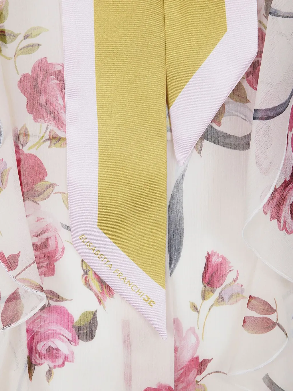 Floral Printed Semi Sheer Ruffled Shirt