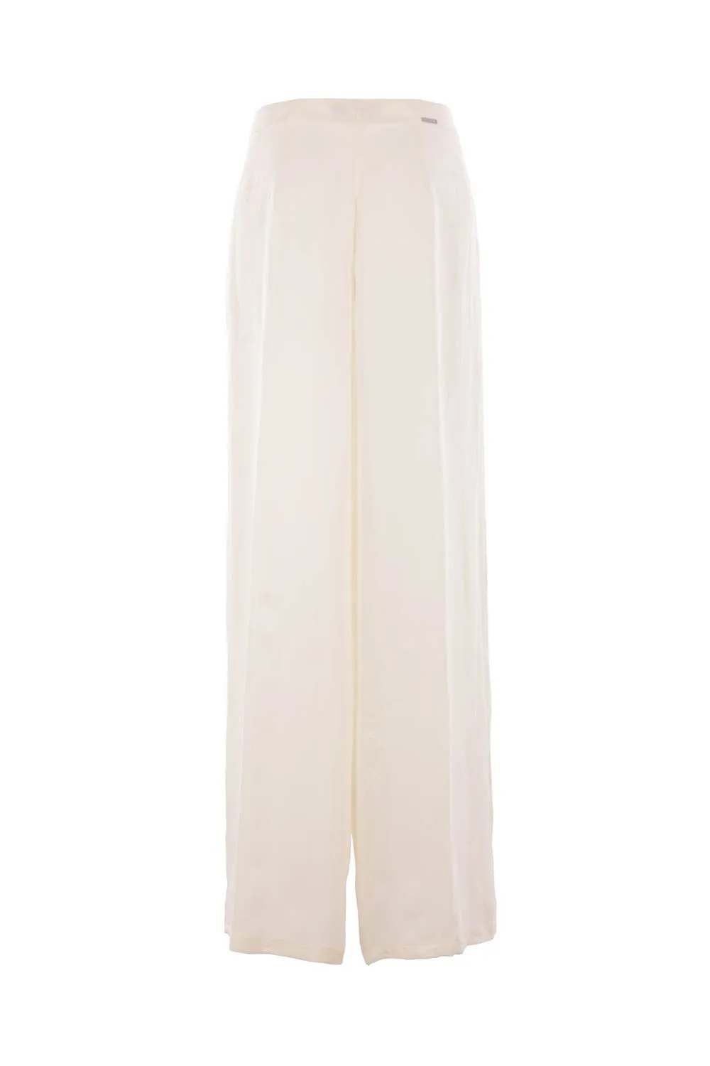 Wide-Leg Gabardine Trousers