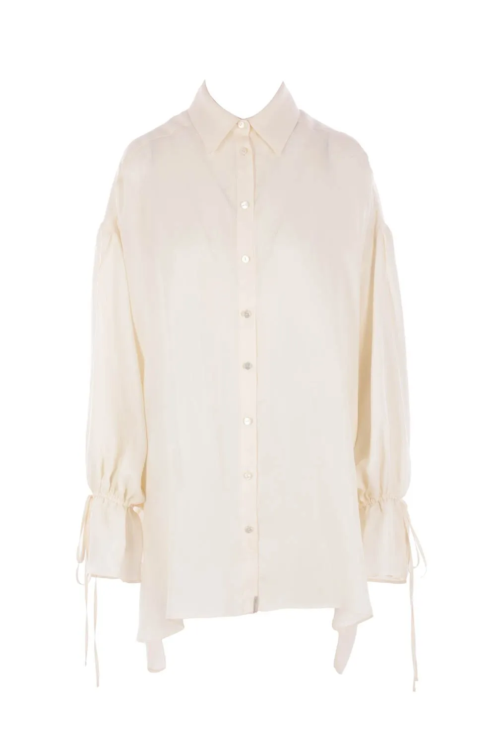 Tied-Cuff Oversized Shirt
