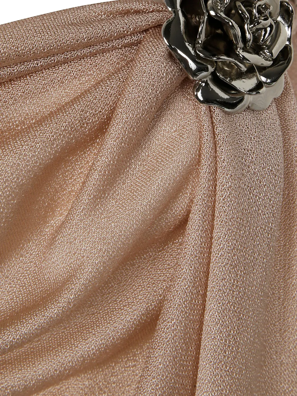 Rose Embellished Draped-Neck Tank Top