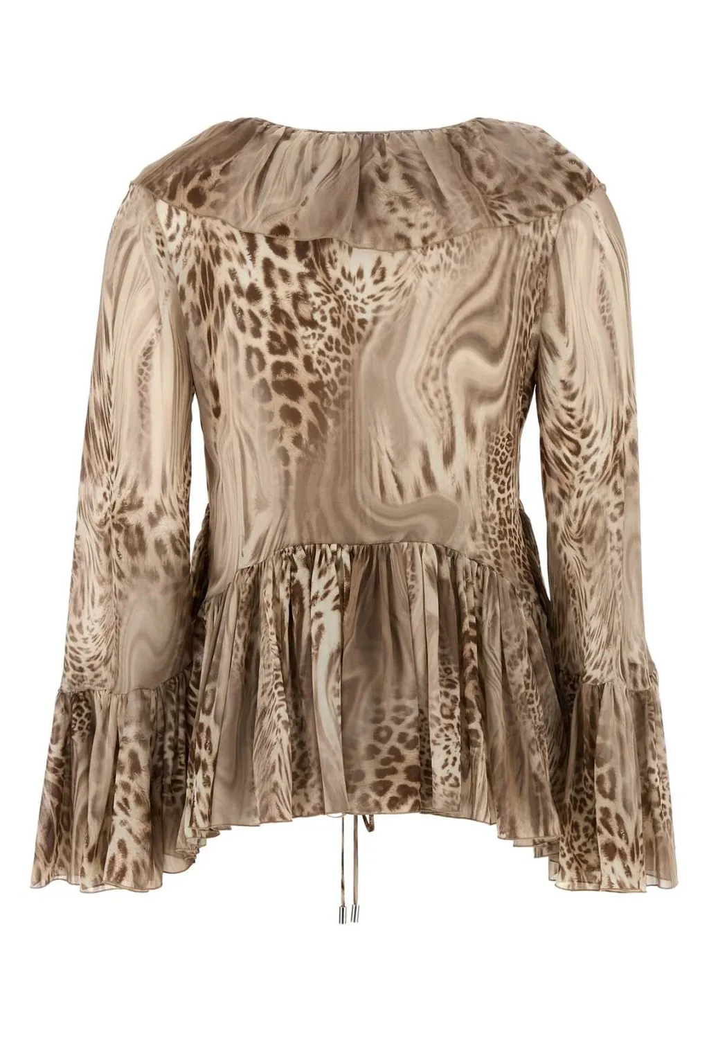 Animal Printed Ruffled Top