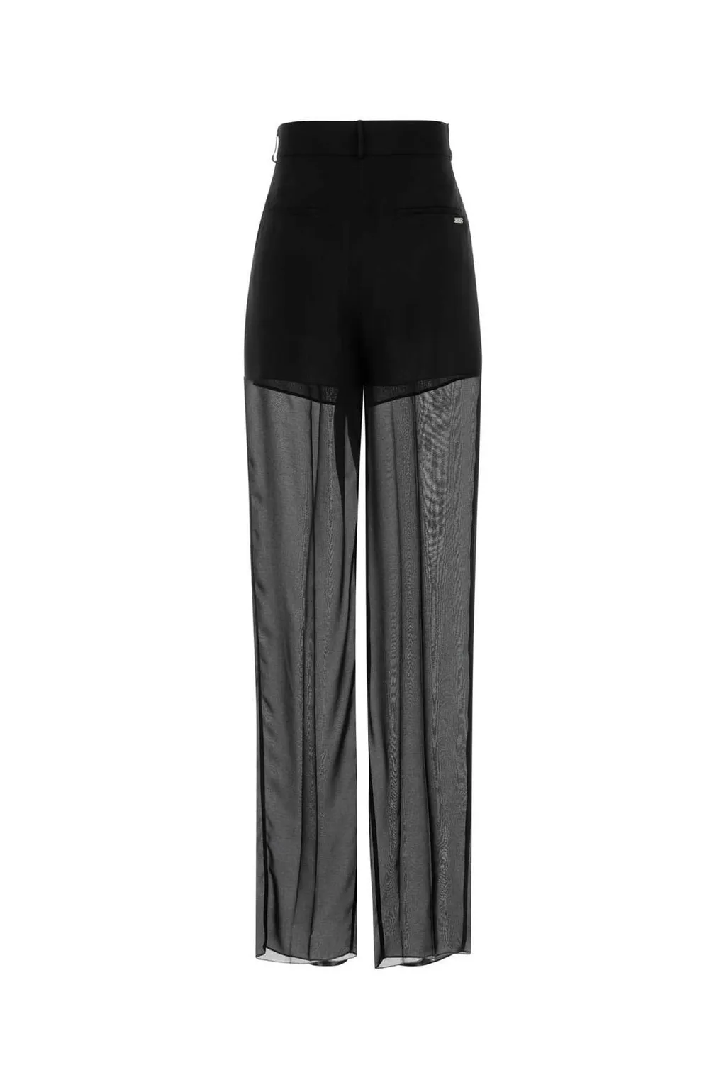 Semi-Sheer Straight-Leg Trousers