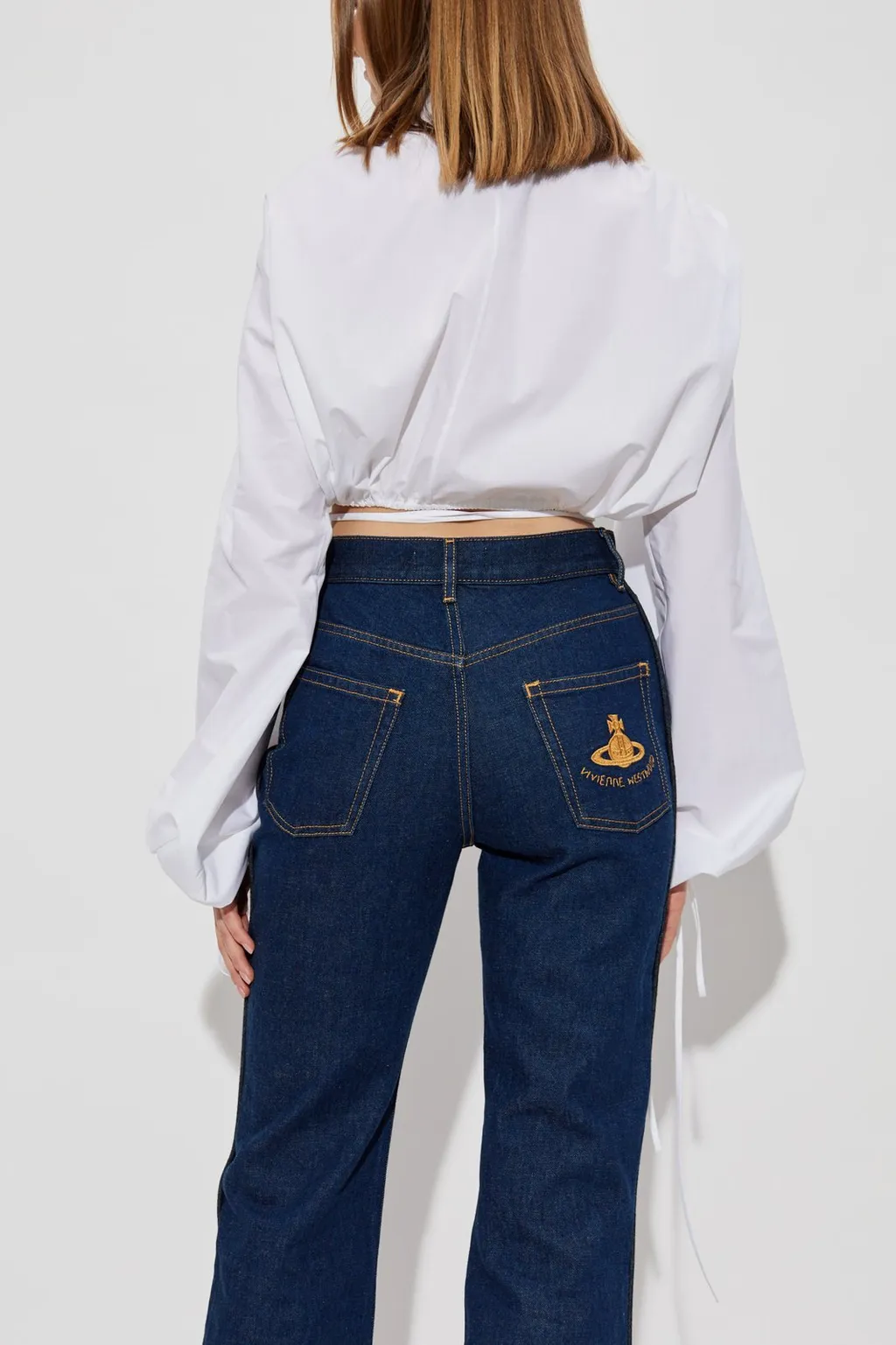 Laced Long-Sleeved Cropped Shirt