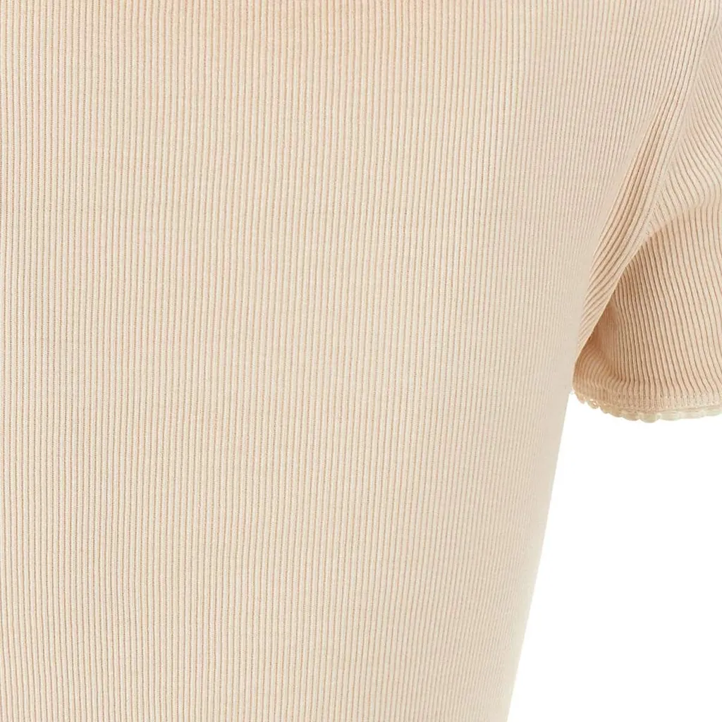 Logo Embellished Ribbed T-Shirt