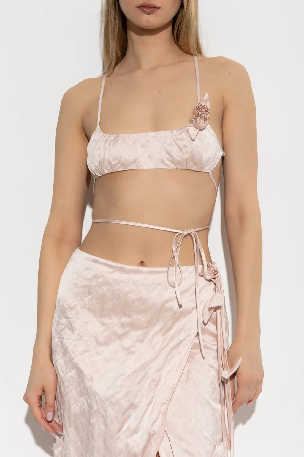 Satin Applique Halter Top