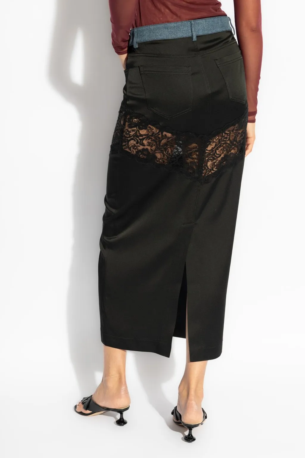 Lace Detail Midi Skirt