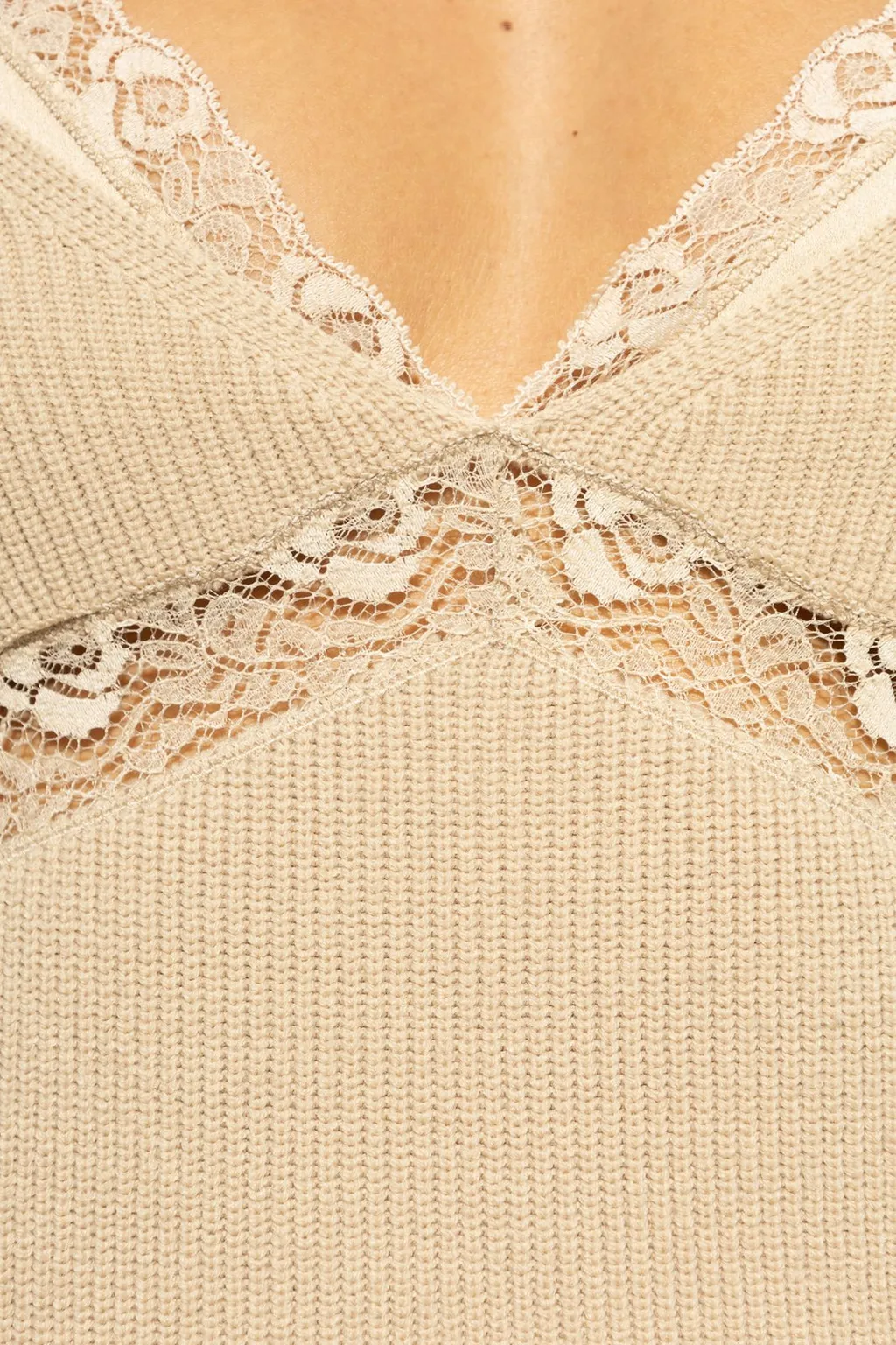 Ribbed Knit V-Neck Sweater