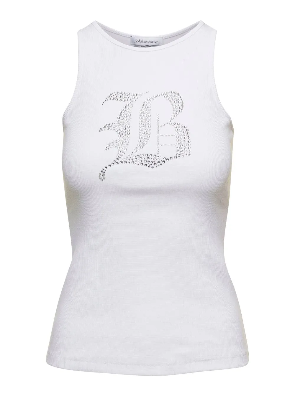 Logo Embellished Ribbed-Knit Tank Top