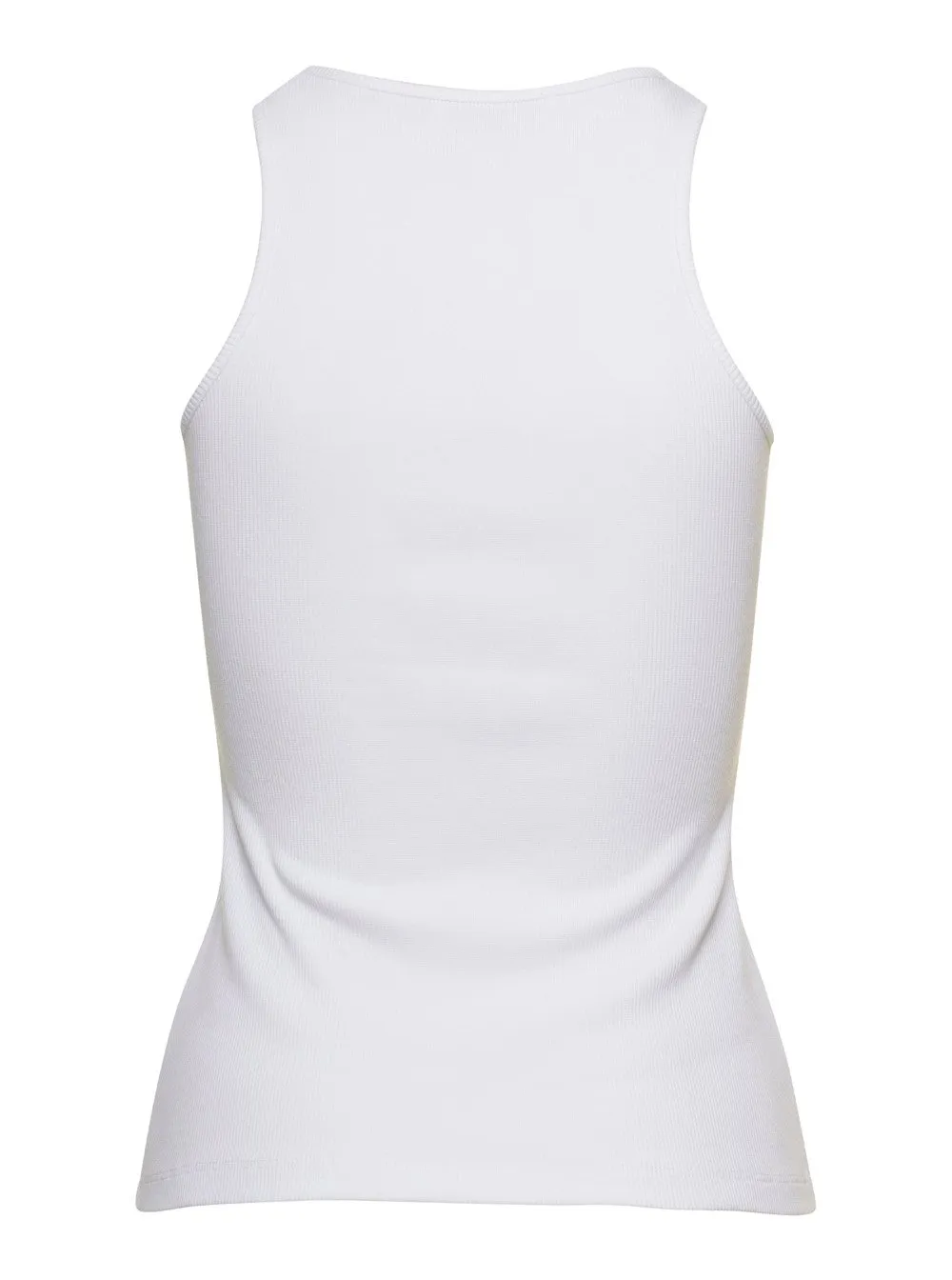 Logo Embellished Ribbed-Knit Tank Top