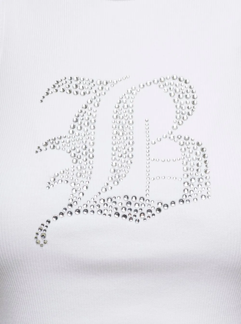 Logo Embellished Ribbed-Knit Tank Top